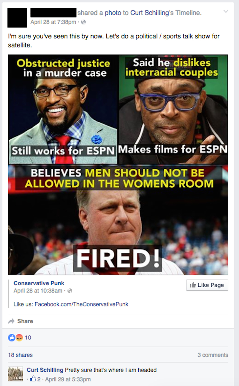 Illustration for article titled Fox Sports: Curt Schilling Approached Us, But We Passed